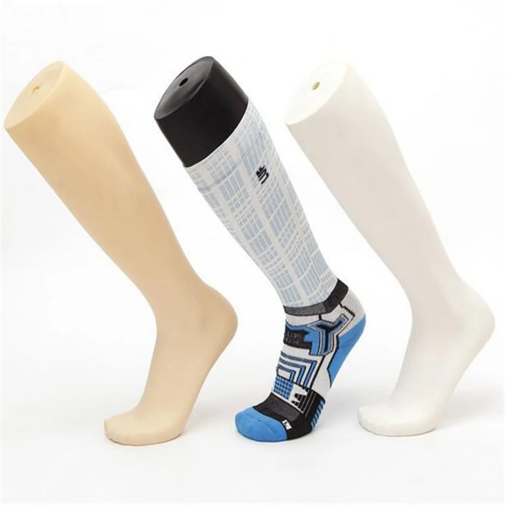 

3 style Plastic Male Foot Art Mannequin For Sock Display Sports Football Skin Color Glossy Leg Model M00544