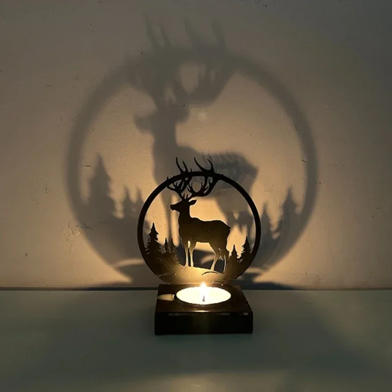 Креативный черный металлический подсвечник украшение для дома дизайн оленя