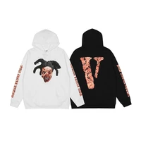 autumn and winter new vlone devil big v printed fashion brand loose casual mens and womens hip hop hoodie sweater cotton