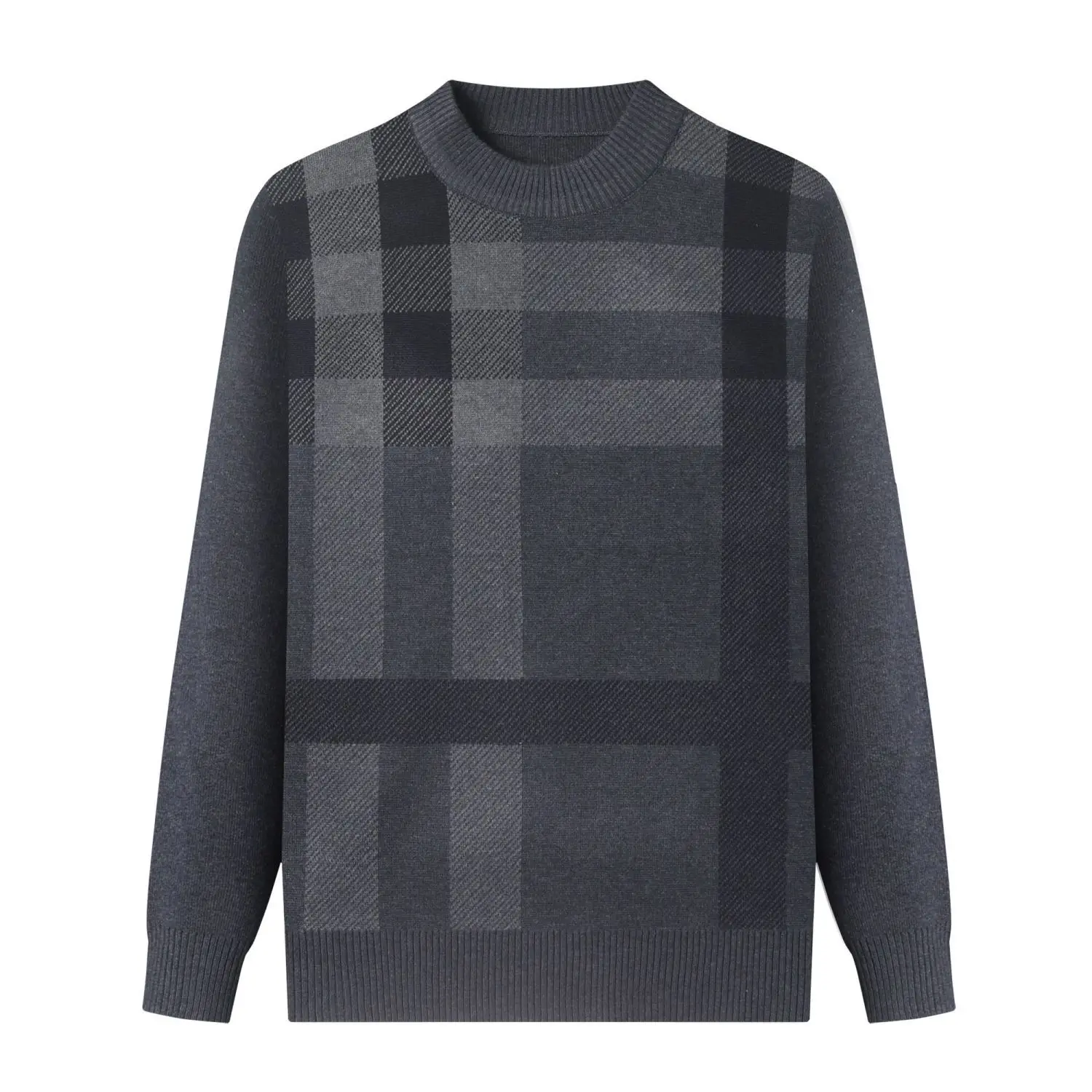 

Autumn Winter Casual Loose Vintage Plaid Knit Sweaters Man Long Sleeve All Match Pullover Keep Warm Fashion Gentmen Clothes G12