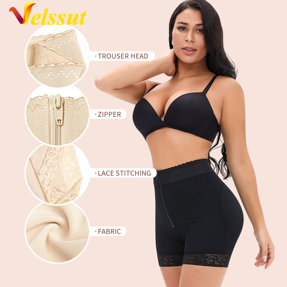 Velssut High Waist Tummy Control Panty Women Shapewear Elastic Slim Body Shaper Butt Lifter Waist Trainer Cincher Pantie Shapers