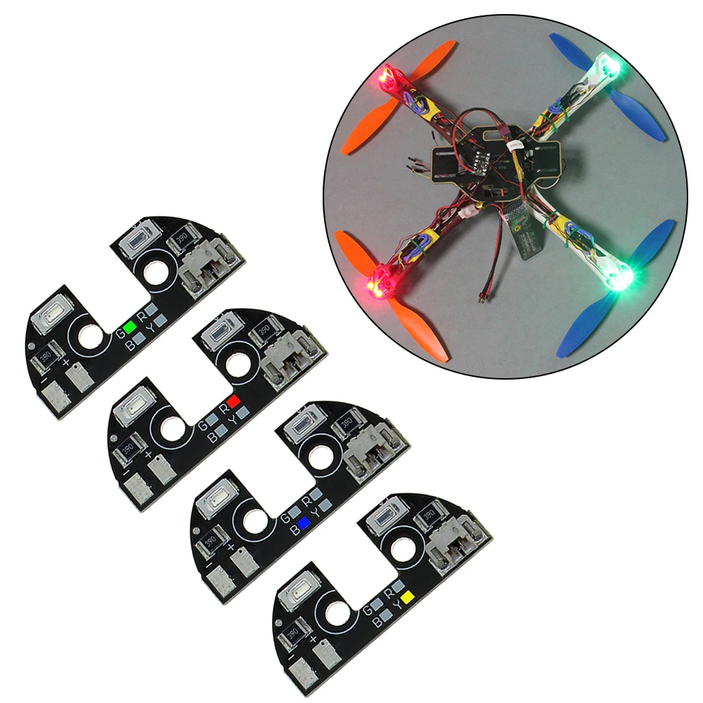 4pcs 5V LED Night Navigation Light High Power Light Rack LED Board with Cable for FPV Quadcopter F330 F450 F550 RC Drone