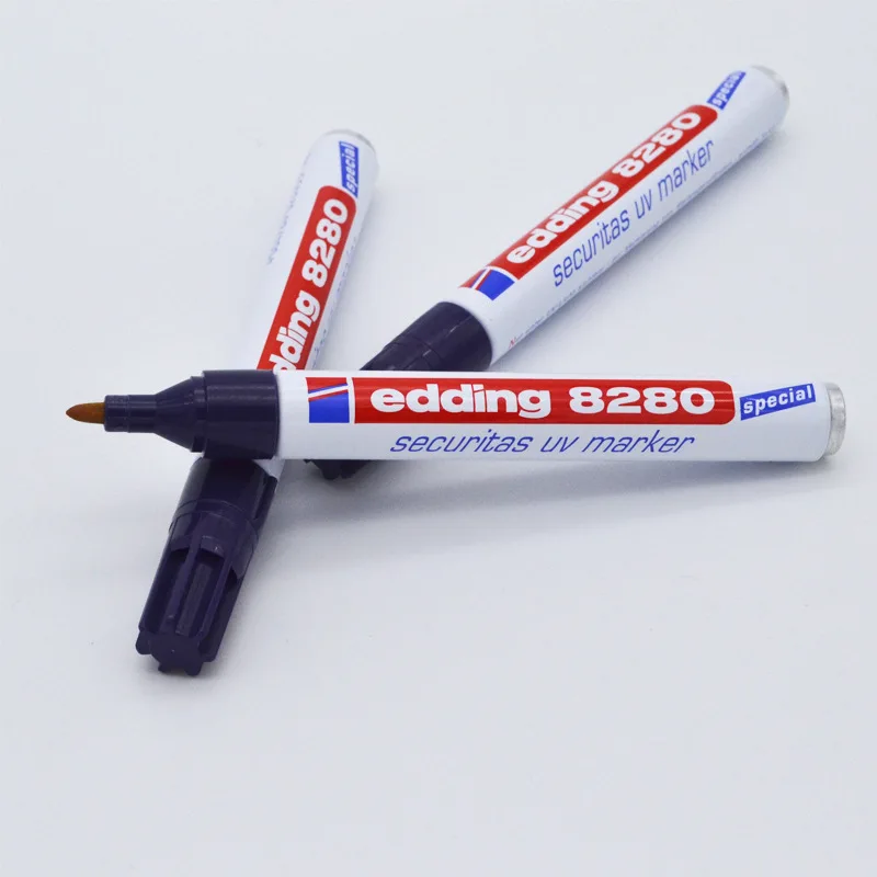 

Edding 8280 Highlighter Pen Oily UV Pro Invisible Pen 1mm Permanent Ink Securitas Uv Markers Highlight for Detective/Game/Card