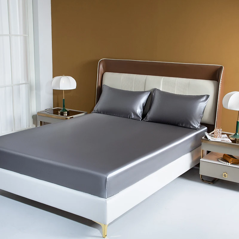 

Solid Color Bed Sheet Set Single Double Queen Size Fitted Sheet Set Luxury Rayon Bedding Sheet Set Flat Sheet Set