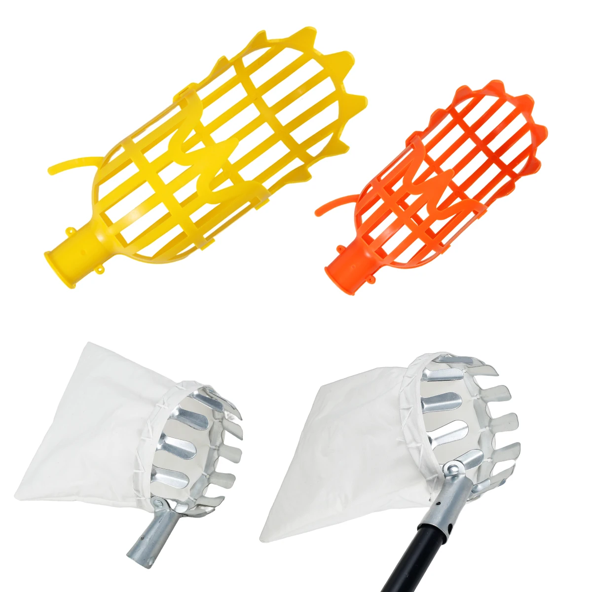

4Pcs Fruit Catcher Lightweight Ergonomic Fruit Picker Labor Saving 3 Types Fruit Harvester Orchard Fruit Picking Tool for Lemon