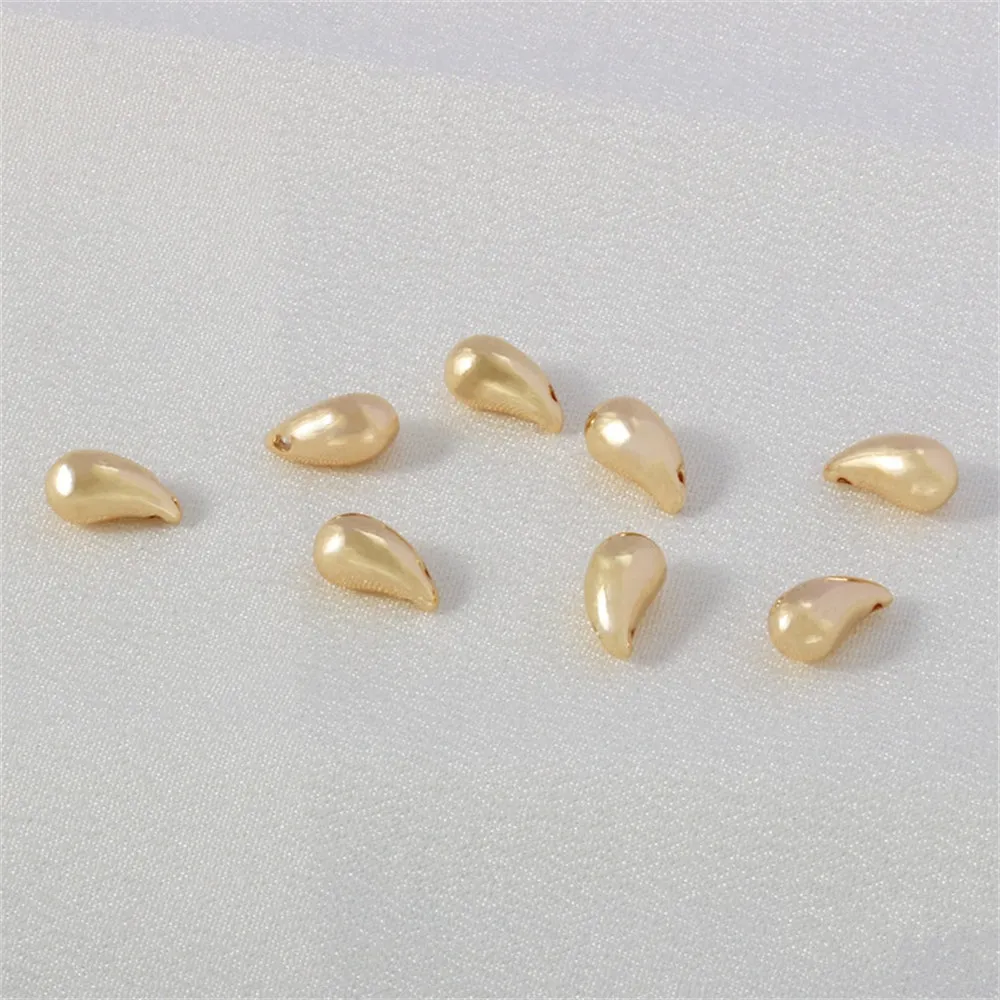 

14K gold covered three-dimensional teardrop pendant spacer beads comma diy bracelet necklace earrings charm accessories