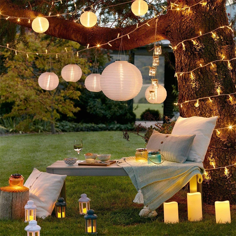 30 Pcs Paper Lantern Chinese Japanese Mix Size Lanterne Decoration and Led Lights Weddings Baby Shower Mariage Xmas Parties