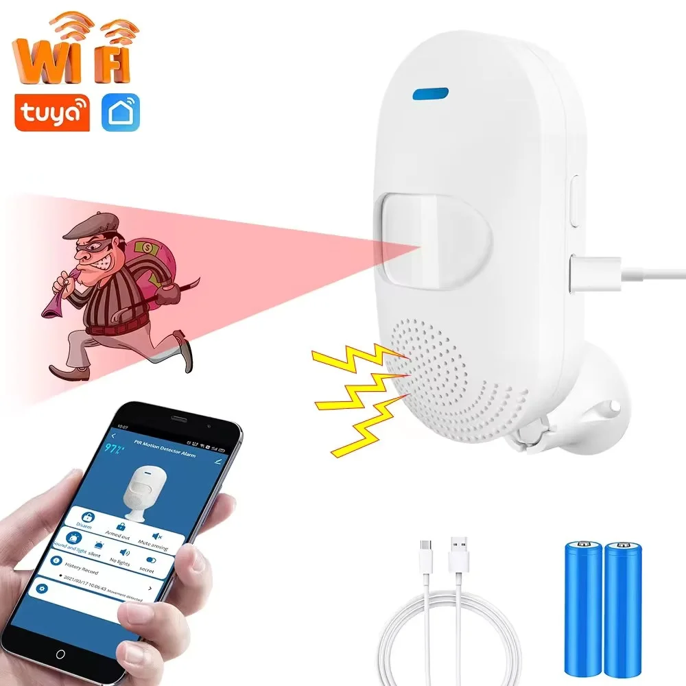 Звуковая и световая сигнализация Wi-Fi инфракрасный детектор датчик движения PIR