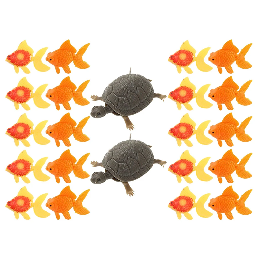 

22pcs Artificial Aquarium Fishes Fake Fish Turtle Toys Floating Aquarium Decorations