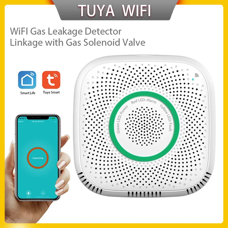 

Смарт-детектор утечки газа с Wi-Fi, работает с регулятором