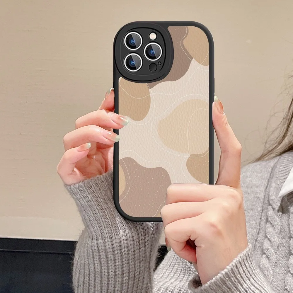 Abstract Geometry Phone Case Hard Leather For iPhone 14 13 12 Mini 11 14 Pro Max Xs X Xr 7 8 Plus 6 6s