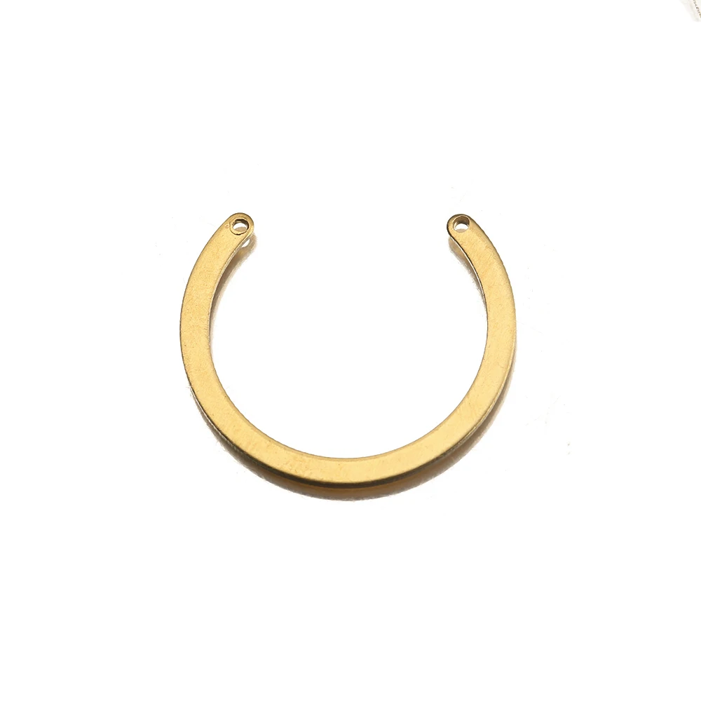 

20Pcs Raw Brass Curved Bar Double Top Loop Half Circle Connector Horse Arc Link C Shape Charm For Diy Earrings Jewelry Making