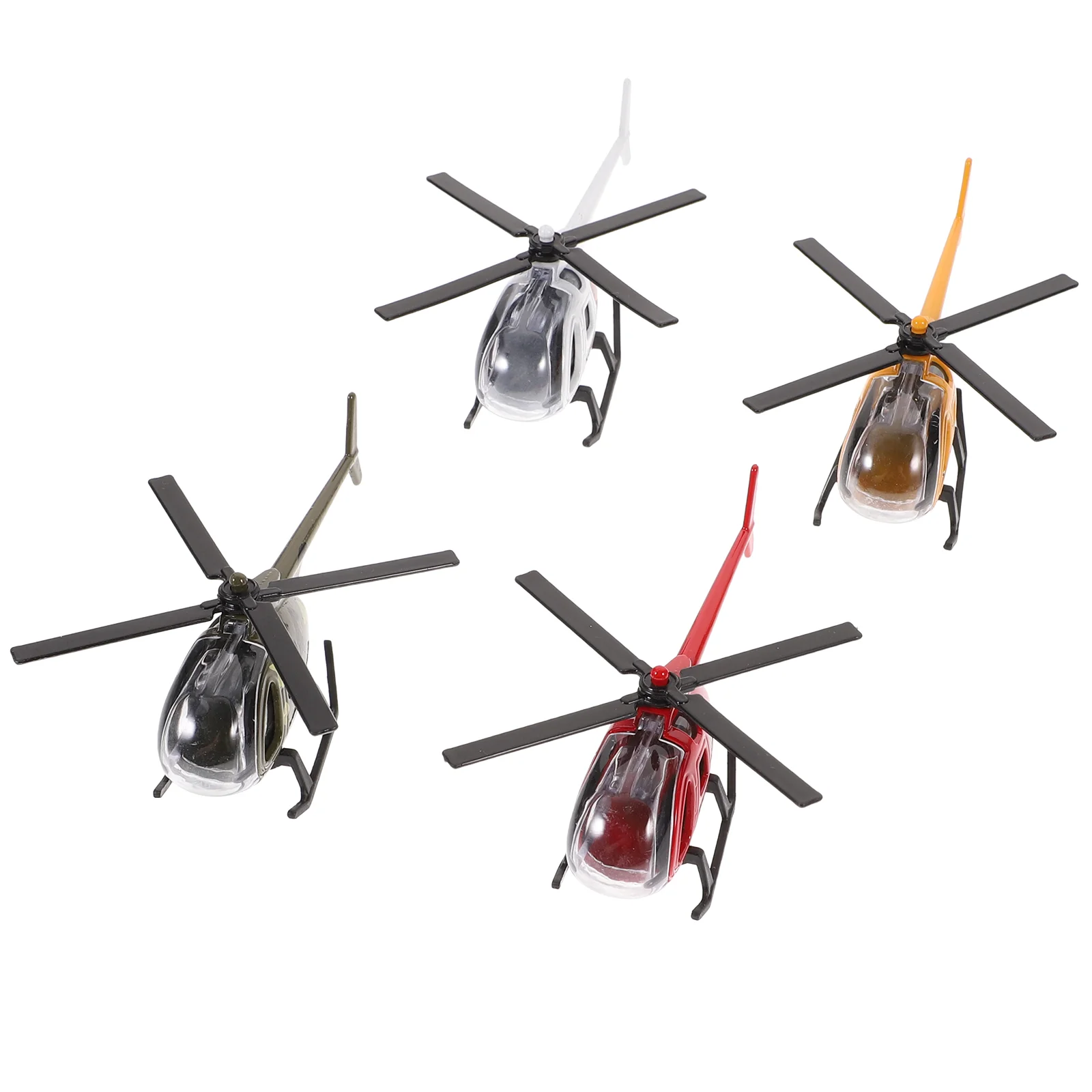 

4 Pcs Children's Airplane Model House Decorations Home Cabinet Helicopter Metal Crafts Toy Kids Ornament Alloy Office Tabletop