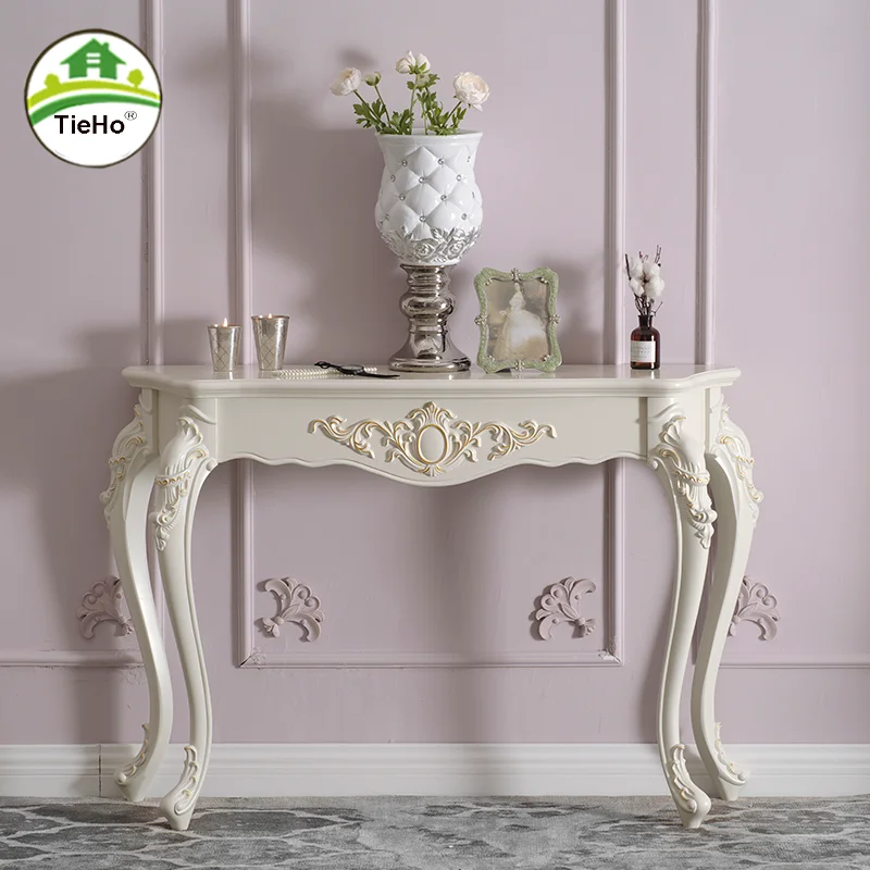 

European Style Hallway Console Table Retro Vintage Semi-circle Entrance Furnit Living Room Home Furniture Decoration Gold Silver