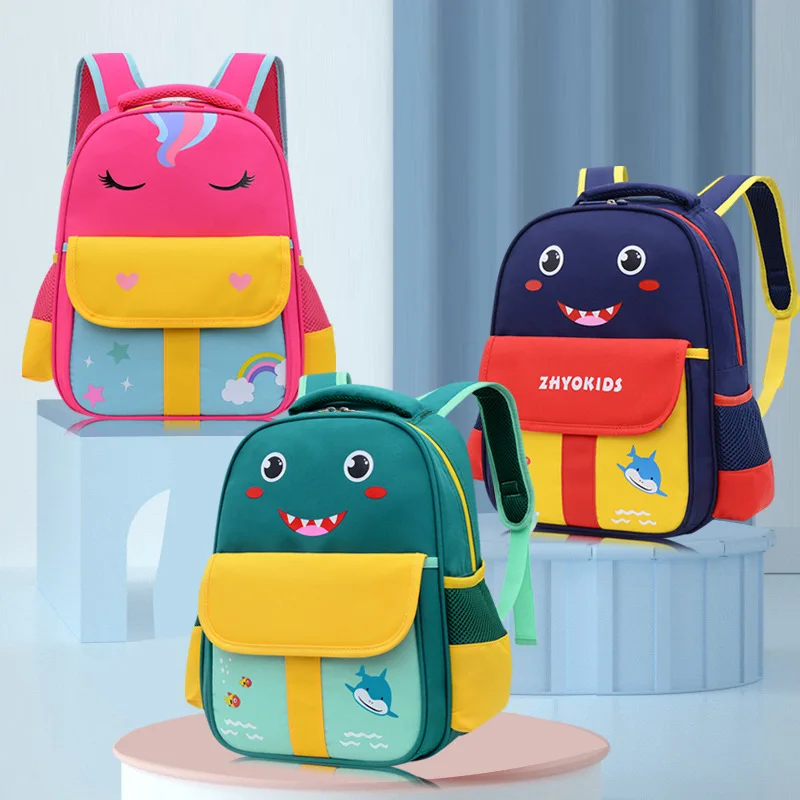 New Unicorn Shark Children Cartoon Bags Primary School Students Kids Large Capacity Backpacks Light Girls Boys Cute Backpack Hot