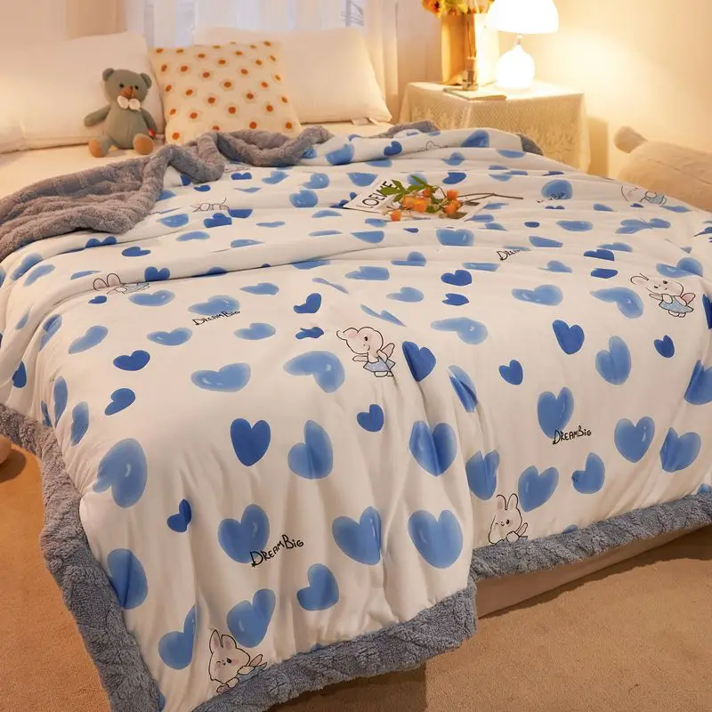 

Winter Flannel Thickened Blanket 1pcs Thick Warm Coral Fleece Soft Solid Color Travel Office Blanket Sofa Double Bed Bedspread