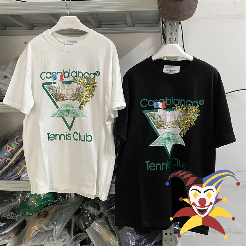 

Tennis Club Casablanca T Shirt Men Women French Flag Oversized T-shirt Top Tees