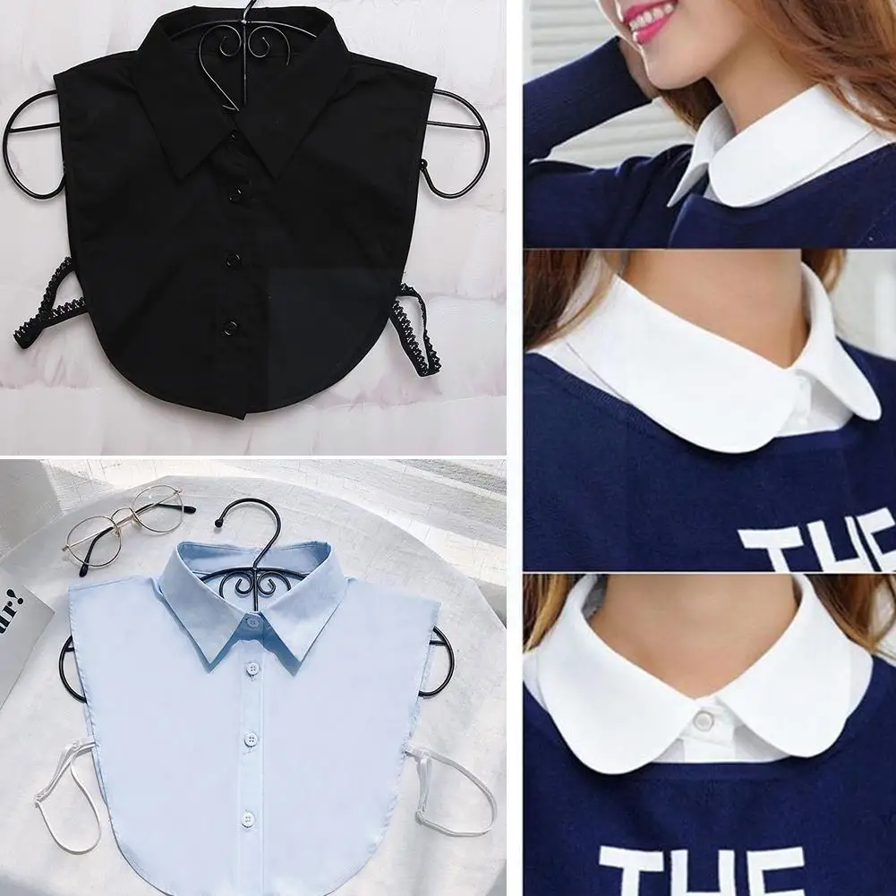 

Shirt Fake Collar Vintage Color Tie Detachable Collar Removable False Lapel Clothes Accessories Women Dickie Collar R8t4