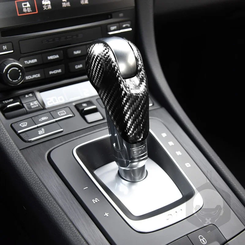 Черный красный углеродное волокно рычаг переключения передач украшение