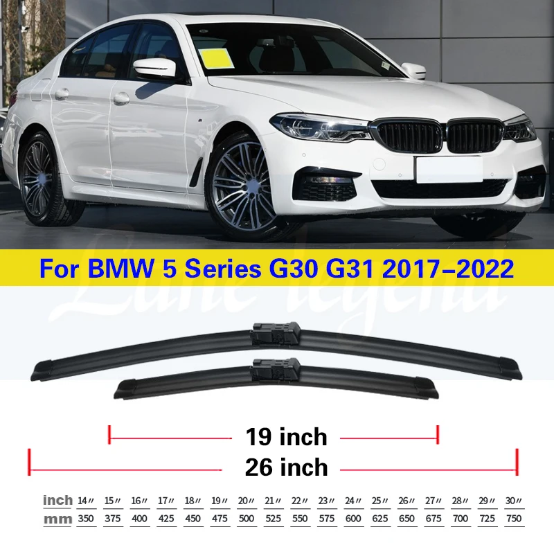 

Передние щетки стеклоочистителя для BMW 5 серии E G30 G31 F90 2017 2018 2019 2020 2021 2022 Лобовое стекло Переднее окно 26 "+ 19"