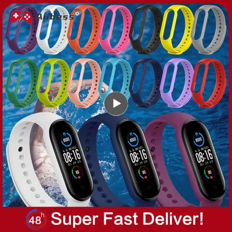 

For Mi Band 5/6 Silicone Strap Soft Tpu Replacement Wristband Smart Watch Band Silicone Bracelet Sports Wristband