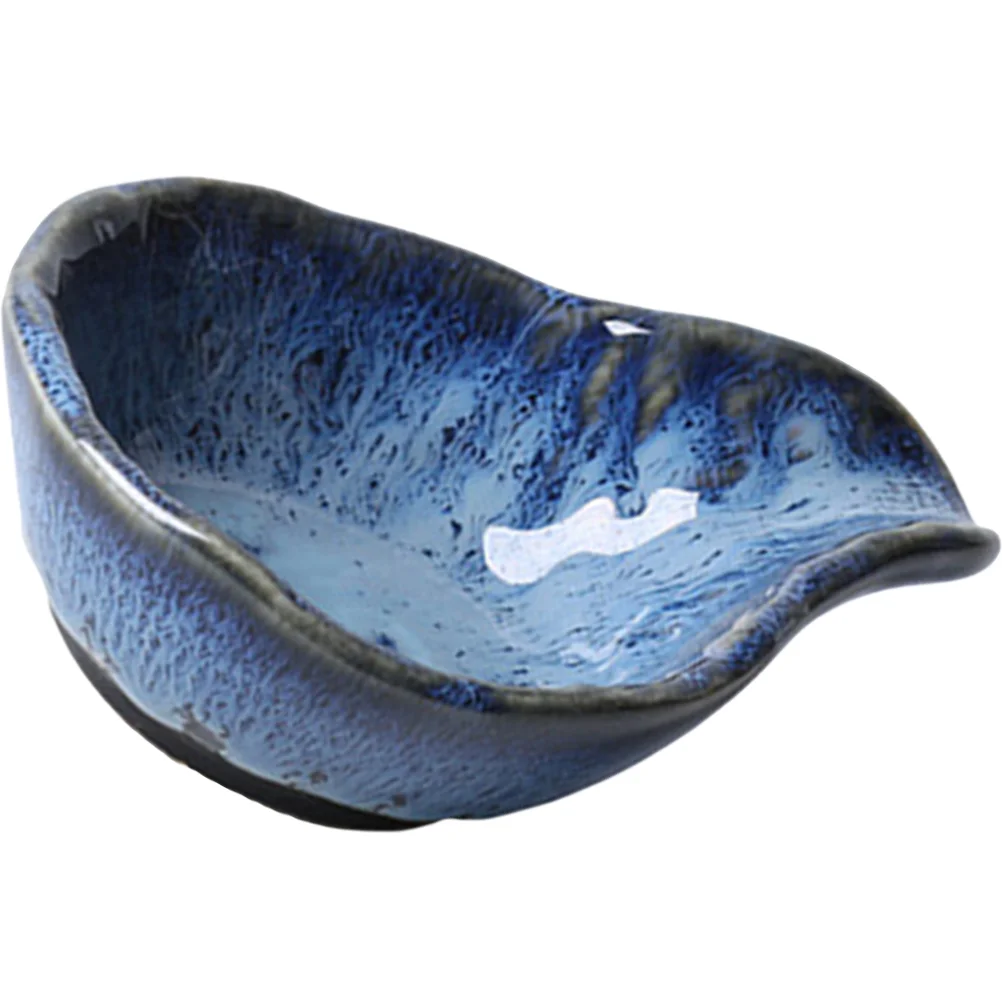 

Blue Snack Plate Condiment Dish Sauces Dipping Bowls Restaurant Seasoning Small
