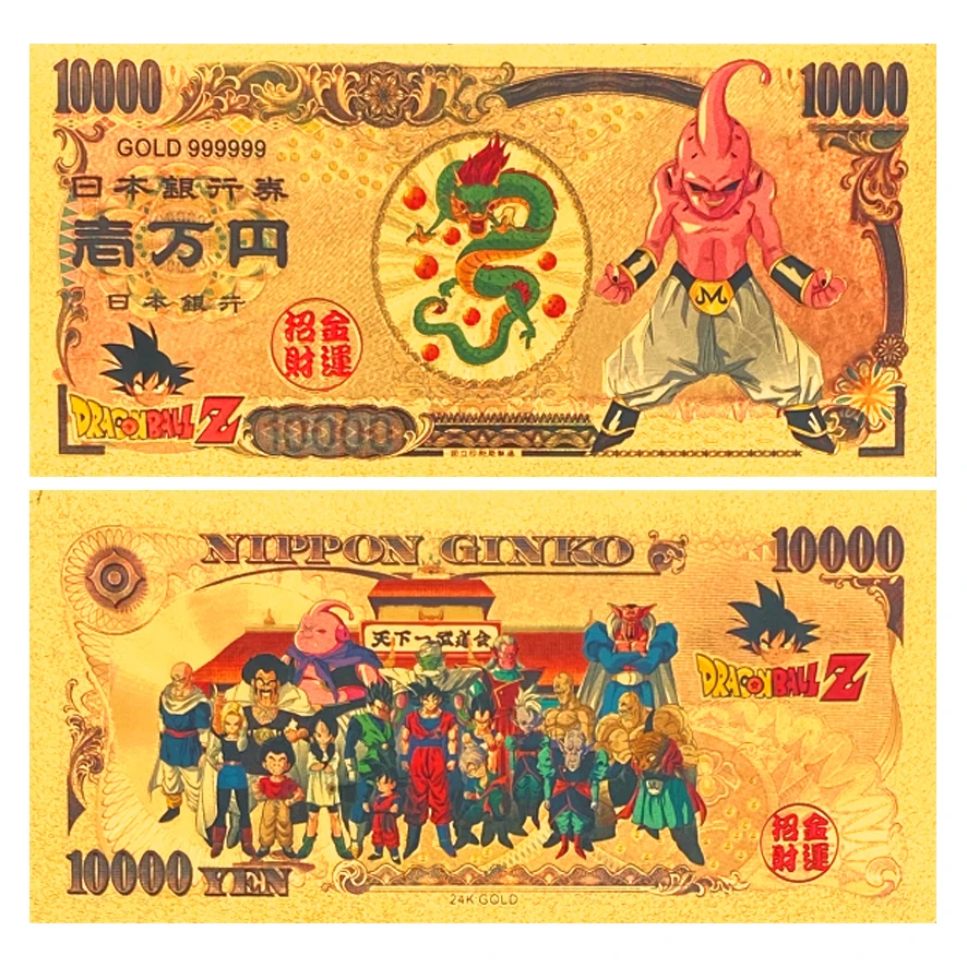 Фото Самые продаваемые товары, японский Dragon Ball, аниме, золотые наборы банкнот, аниме, позолоченные открытки для коллекции, сувенирные подарки для детей №5