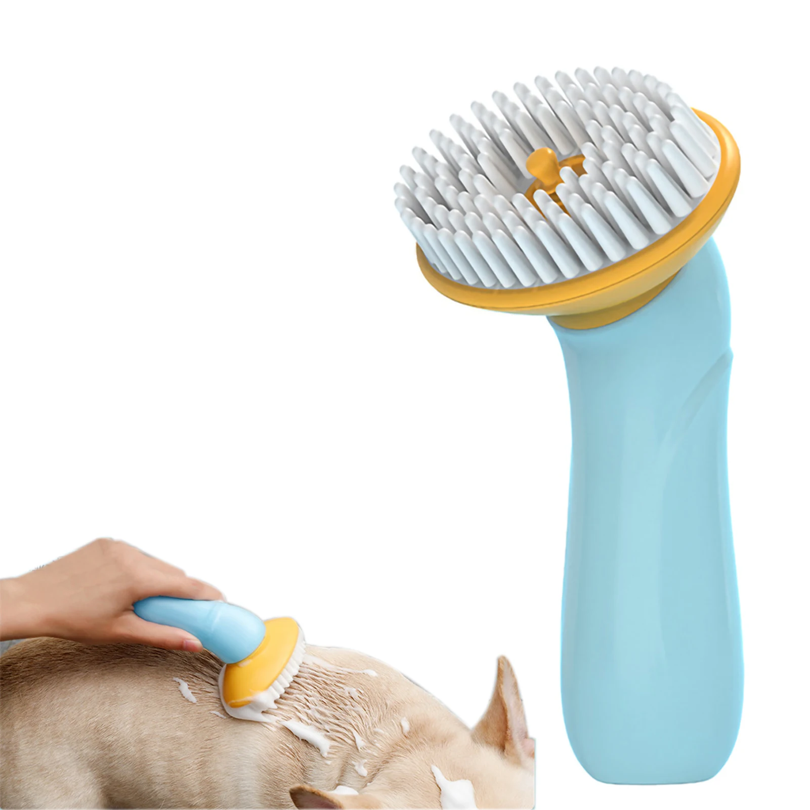 

Dog Bath Brush Soft Bath Massage Brush For Dogs Cats Pets Hair Shedding And Grooming Brush Shampoo Dispenser Removes Long And