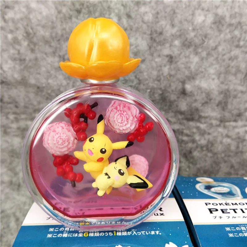 Фото Флакон духов Pokemon Petite Fleur слепая коробка игрушки Пикачу Пичю Рокон Мяу Хакуру Шаймин аниме фигурка куклы игрушки подарки для детей №3