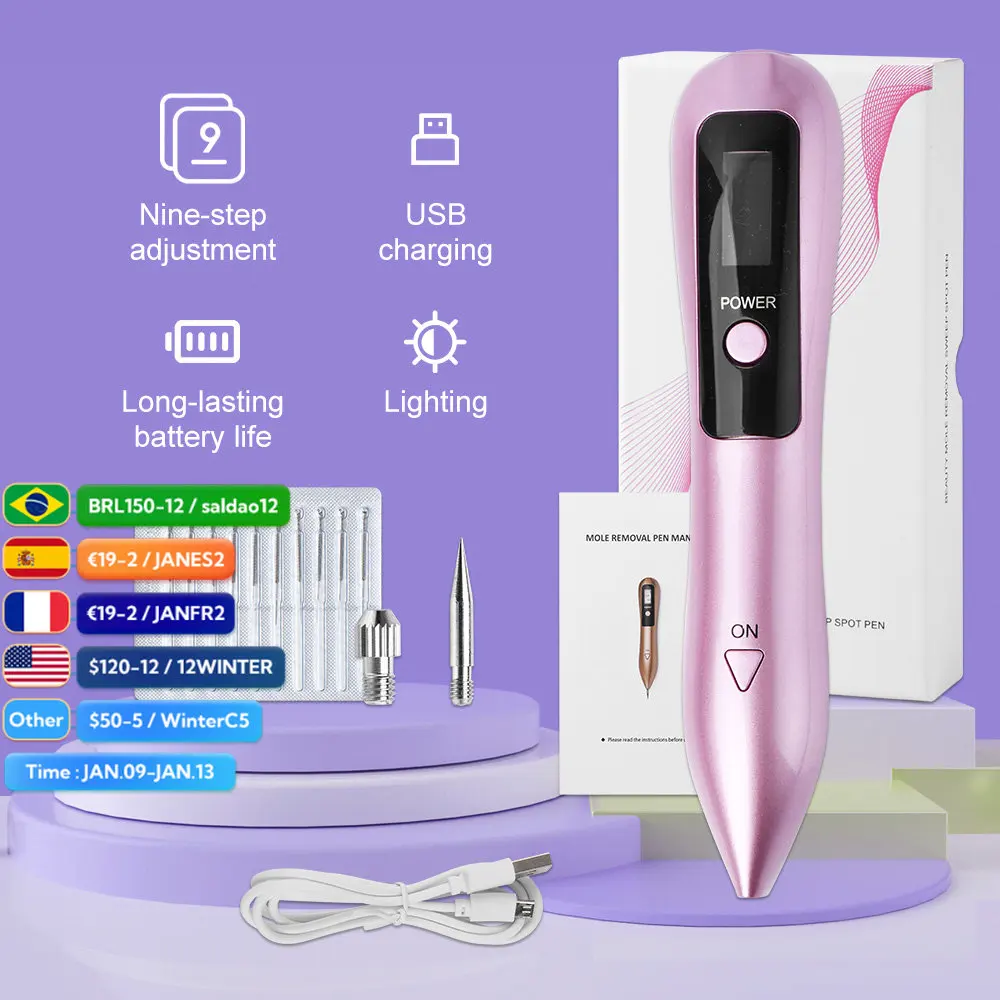 

Лазерная плазменная ручка для удаления этикеток кожи, перезаряжаемая ручка для удаления черных пятен, родинок, веснушек, неваса, тату