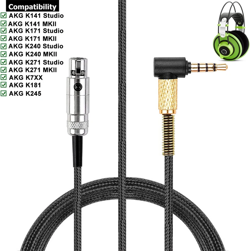 OFC Mini XLR сменный кабель в нейлоновой оплетке удлинитель для наушников AKG K141 K171 K181 K240 K271 Studio MKII K245 K7XX