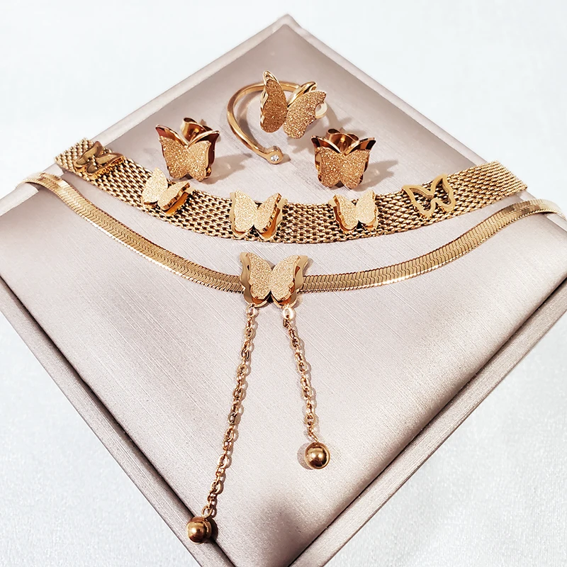 Цепочка с подвеской-бабочкой из нержавеющей стали