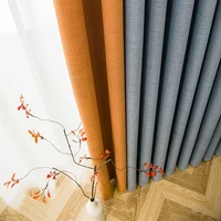 blackout cotton and linen curtains for living dining bedroom light luxury sound insulation nordic splicing curtain kitchen door