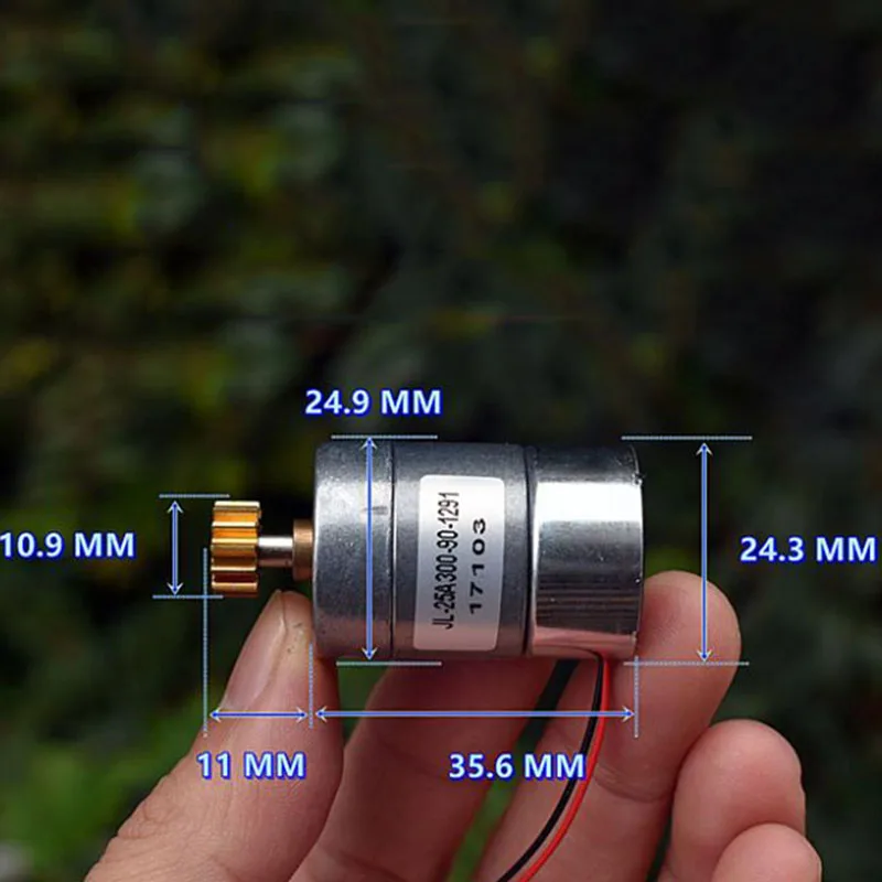 JL-25R 25 мм Шестеренчатый двигатель постоянного тока 6 В-12 в 92 об/мин, медленный крутящий момент, цельнометаллическая шестеренчатая коробка передач, двигатель с 12 зубьями, медная шестерня