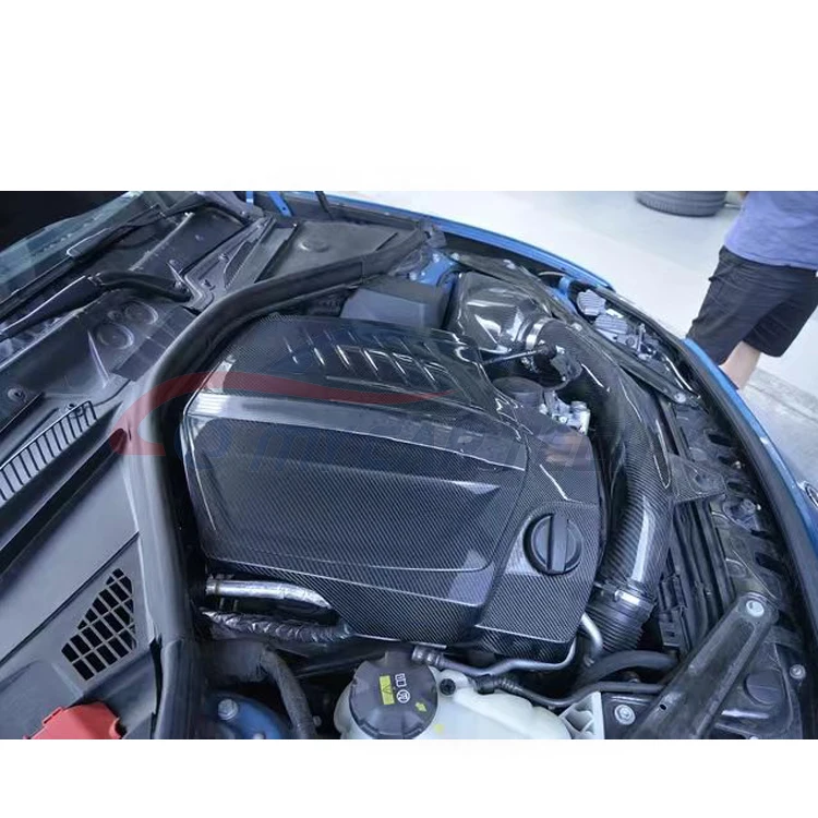 Фото Для BMW M2 M3 M4 F80 F82 F87 M2C N55 Стиль мокрой крышки двигателя из углеродного волокна Bodykit №2