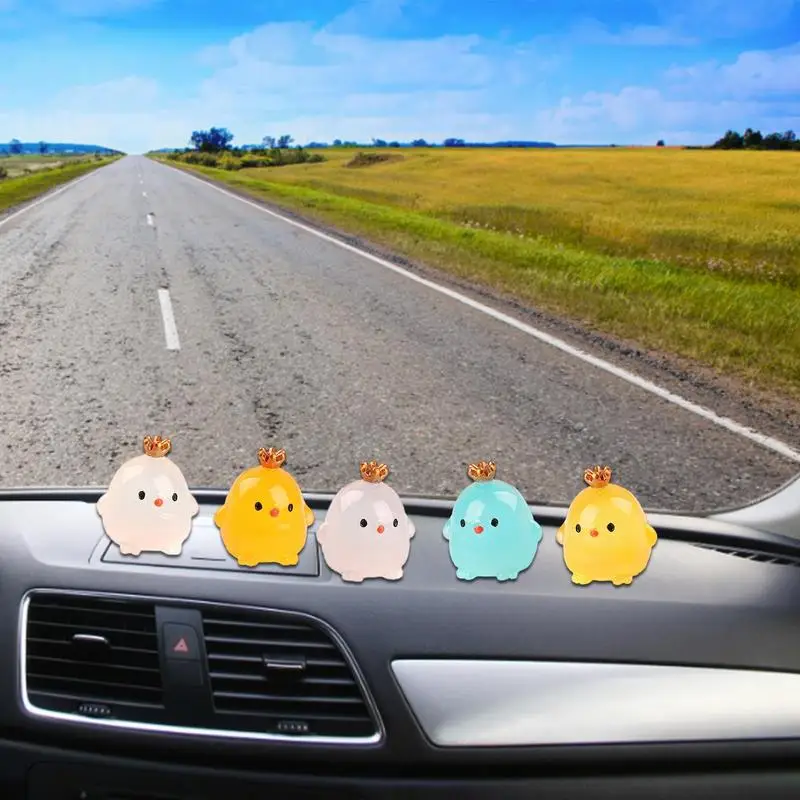 

Auto Styling Car Ornament Cute Glowing Light Up Design Mini Resin Ducks Pendent Decor Car Dashboard Decoration Accessories