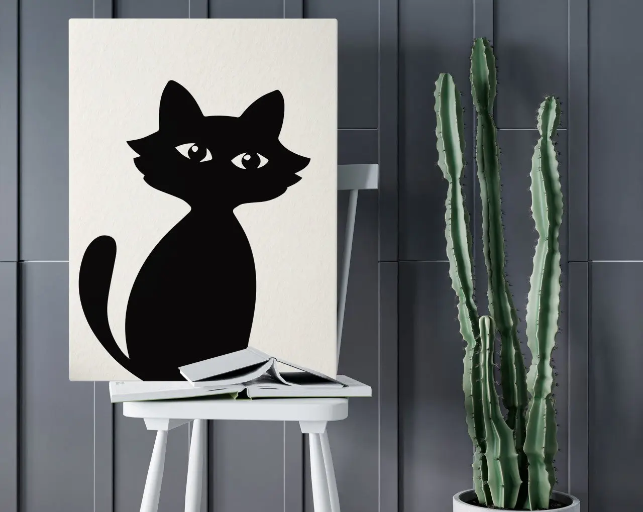 

BK Home Cat Design Canvas Table 50x70cm-2