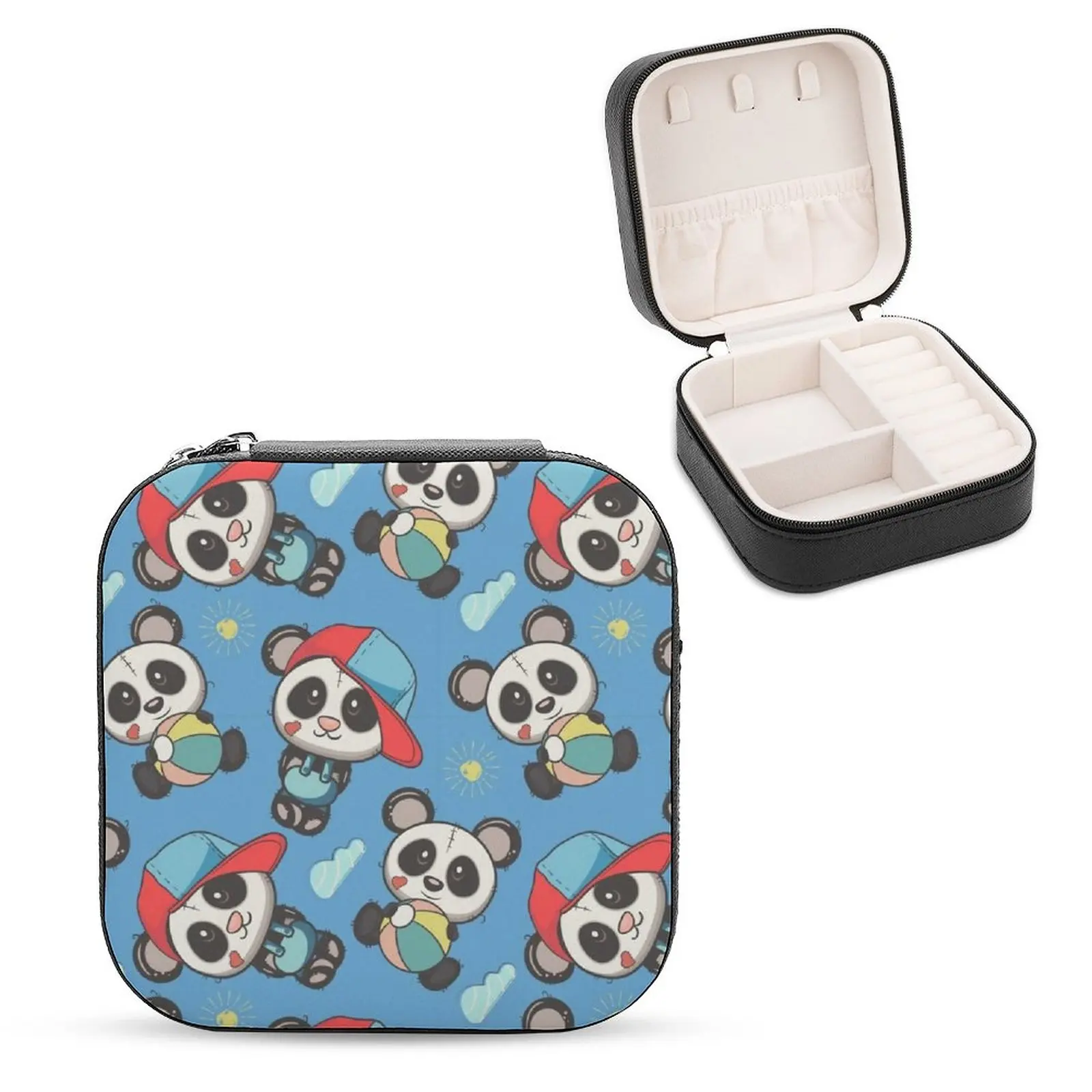 Игровая коробка для хранения ювелирных изделий панда: синий бесшовный узор новая