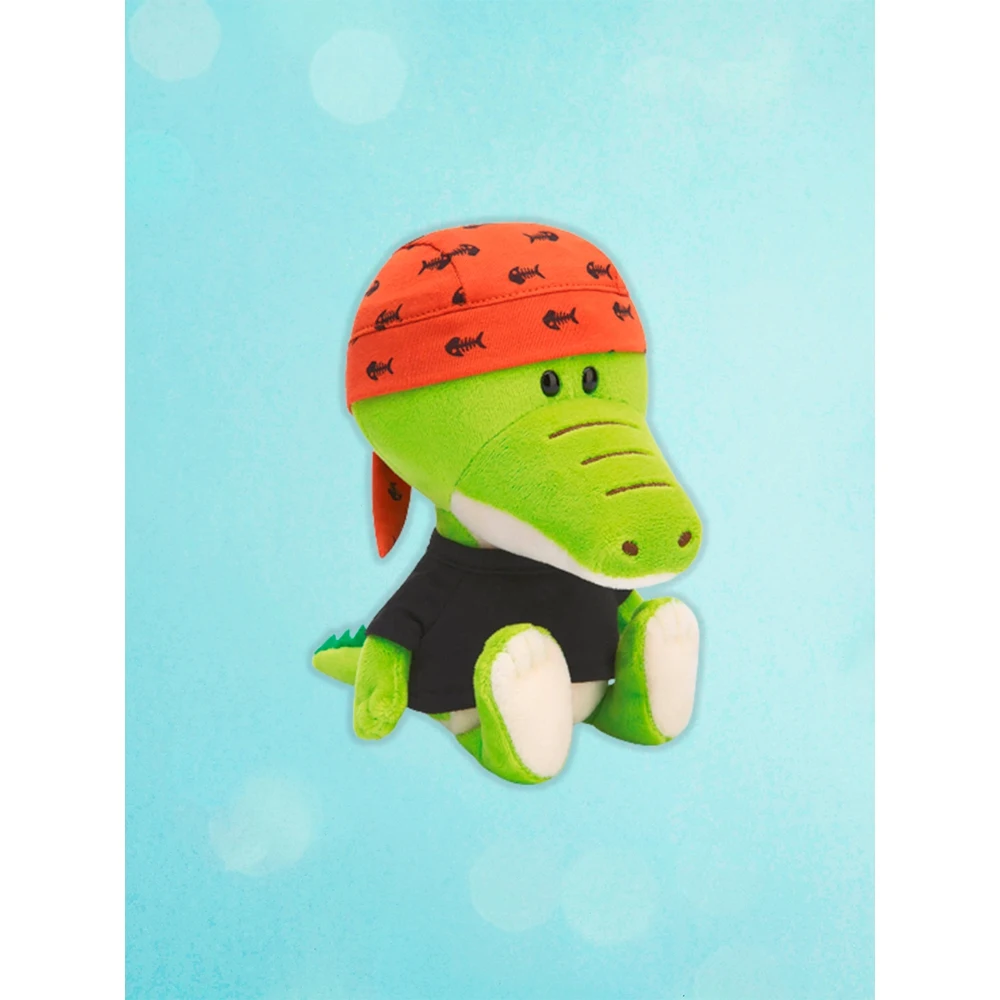 Мягкая игрушка Крокодильчик Кики в черной футболке и бандане оригинальный BUDI BASA