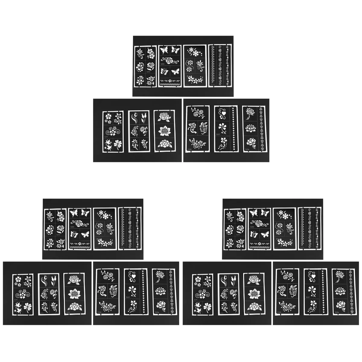 

30 pcs Hollow Out Template Inkjet Semi-Permanent Template Glitter Stencils (Black)