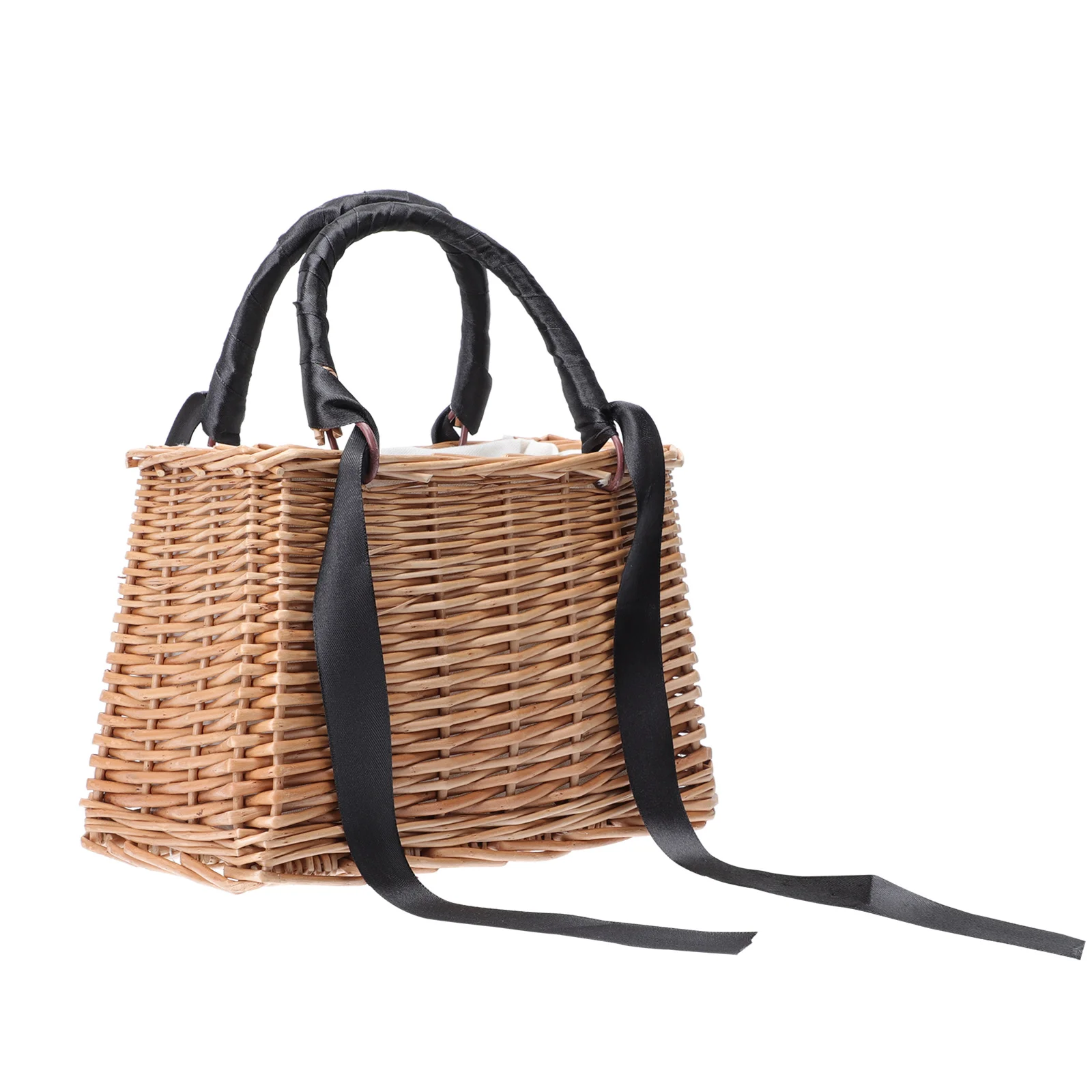 

Gift Bag Rattan Basket Organizer Retro Purse Cotton Wedding Container Storage Travel Straw Beach