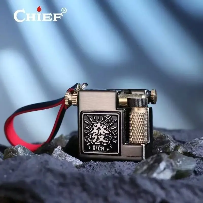 Фото CHIEF 715, маленькая керосиновая зажигалка с квадратным кирпичом, мини-металлический портативный ремешок, поднос, боковая направляющая для шлифовального круга, подарок для мужчин №3
