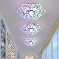 Modern Crystal Petals LED Ceiling Chandelier For Aisle Hallway Corridor Stairway Villa Gallery Kitchen Coffee Bar Indoor Lights