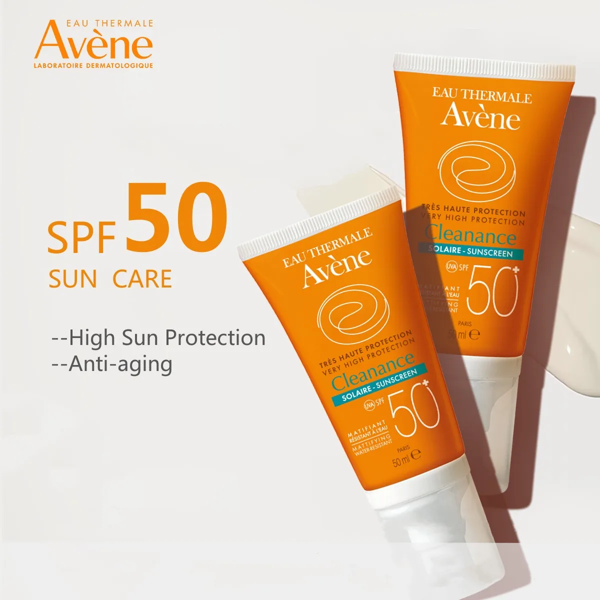 

Avene Cleanance Solaire Sunscreen High Sun Protection Broad Spectrum Sunscreen Oil Control Waterproof For Sensitive Skin 50ml