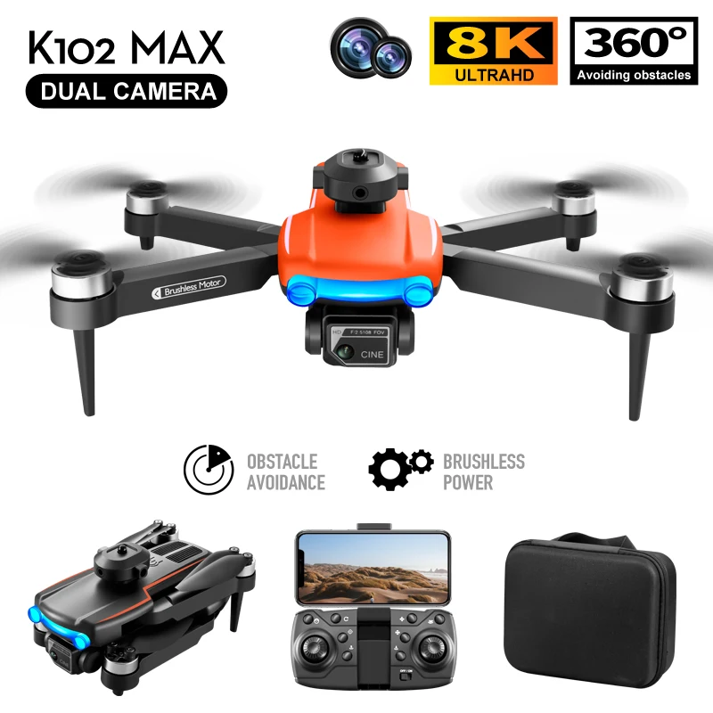 

K102 MAX Brushless 8K HD Aerial Dual Camera Optical Flow Positioning GPS 360° Intelligent Obstacle Avoidance Quadrotor UAV