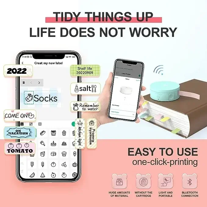 PeriPage L1 Портативный беспроводной Bluetooth термопринтер этикеток Принтер BT для