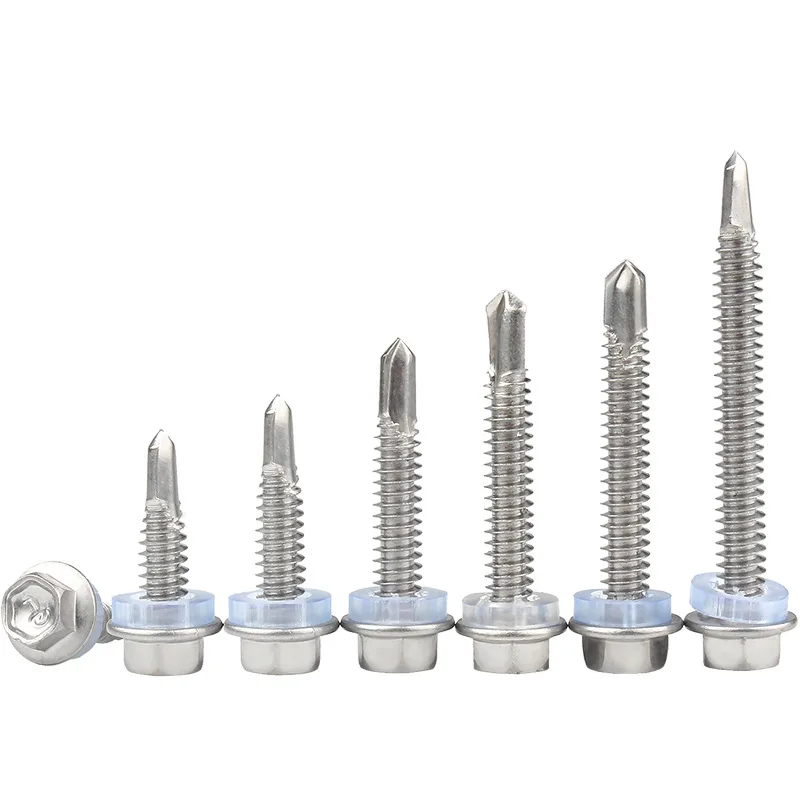 

410 Stainless Hex Washer Head Self Drilling Screws Outer Hexagon Head With Pad Collar Sheet Metal Screws M4.2 M4.8 M5.2 M6.3