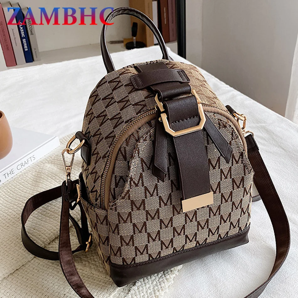 

Classic Knitting Letter Women Small Backpack Designer Luxury Backpacks for Teenager Girls Pu Leather Lady Multifunction Back Bag