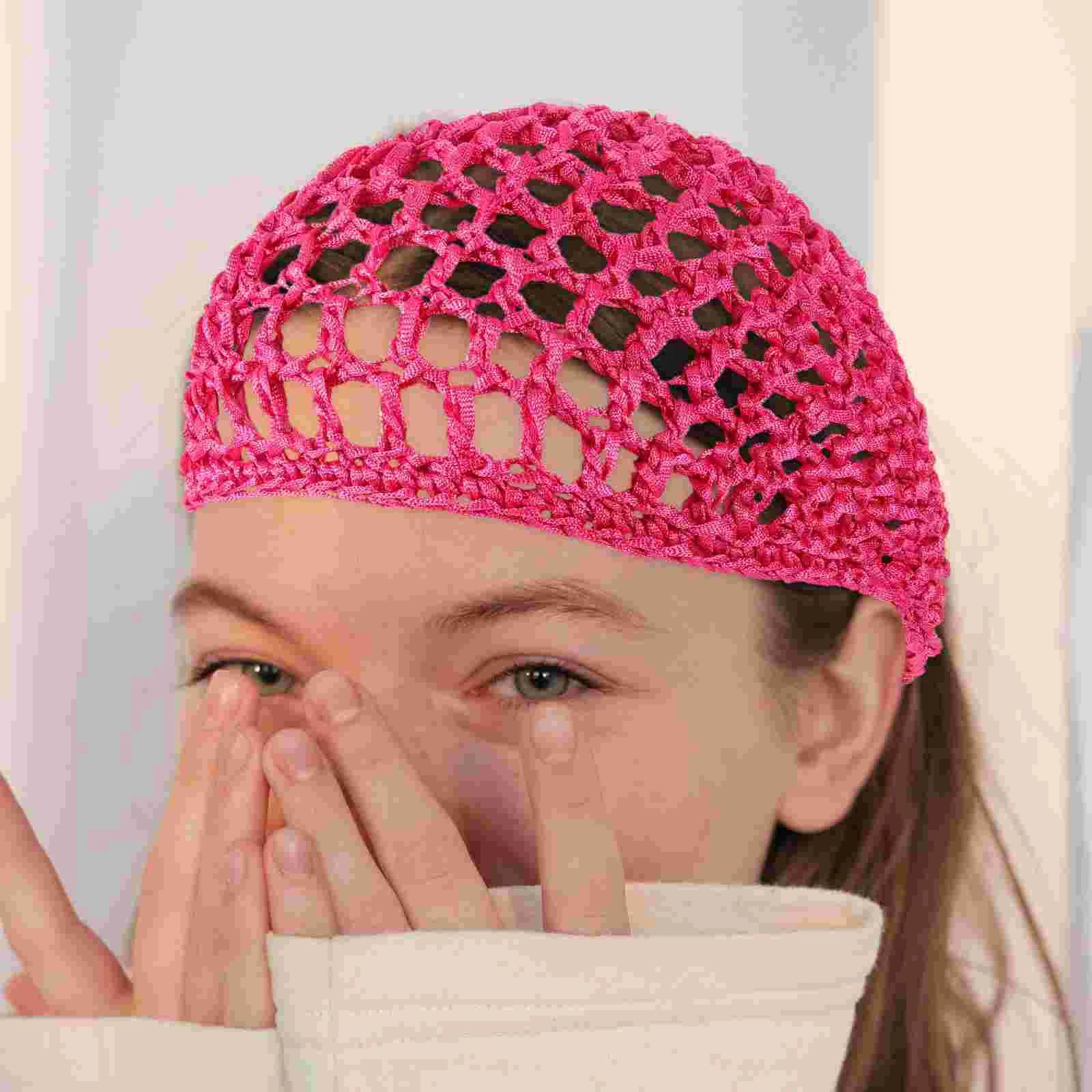

6 Pcs Hair Nets Women Sleeping Band Man Plopping Curly Crochet Cap Knit Snood Hat Snoods