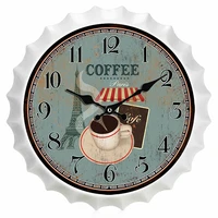retro style beer wall clock antique round decorative metal hanging wall clock large beer bottle cap for man den game room watch